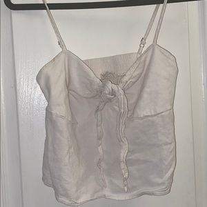 Tied front cropped tank top
